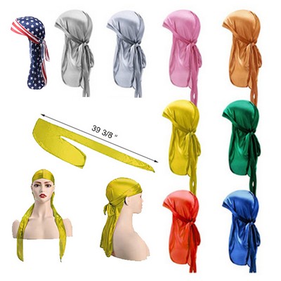 Satin Durag Turban Headband With Extra Long Tails