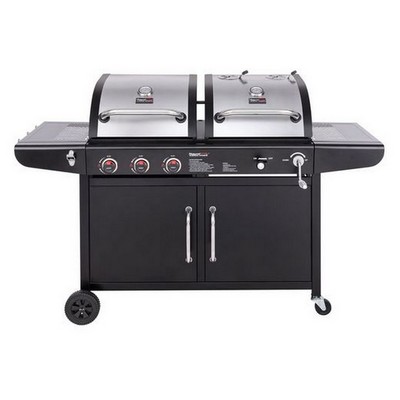 Keg Products Black/Silver Premium 3-Burner Gas & Charcoal Combo Grill