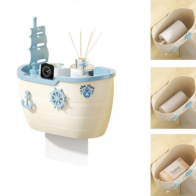 Sailboat Bathroom Wall Mounted Tissue Box