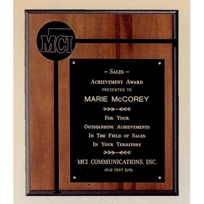 Airflyte Collection American Walnut Plaque w/ 2 1/2" Brass Disc (8"x10 1/2")