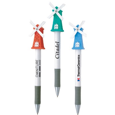 Windmill Top Ballpoint Pen With Comfort Grip