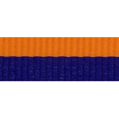 "V" Neck Ribbon - Blue/Orange - Snap Clip - 1-1/2" Wide x 32" Long