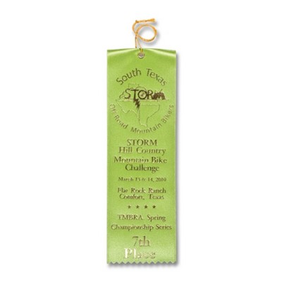 3"x10" Premium Grade Custom Award Ribbon W/Card