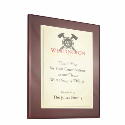 Rosewood Piano Finish Direct Plaque (9"x12")