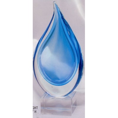 Art Glass Sculpture - Large 2 Tone Teardrop