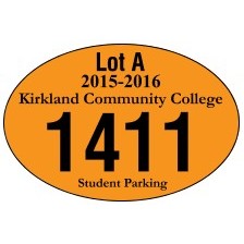 White Reflective Oval Parking Permit Decal (3"x 2")