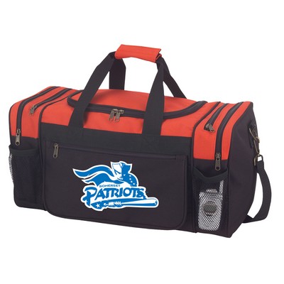 20" Two Tone Duffel Bag W/ Mesh Pockets & Security Pockets ( 4 Colors Available )