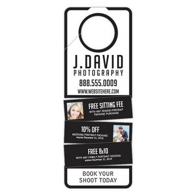 Door Hanger - 3x8 Extra-Thick Laminated with 4 Tear-Off Coupons - 24 pt.