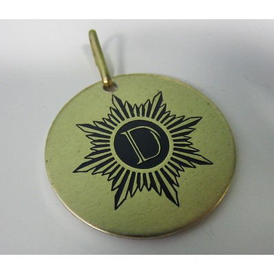 1.75" Round Aluminum Zipper Pull w/Epoxy Screen Printed Imprint