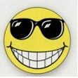 6" Happy Face w/Sunglasses Windshield Decals - Yellow/Black