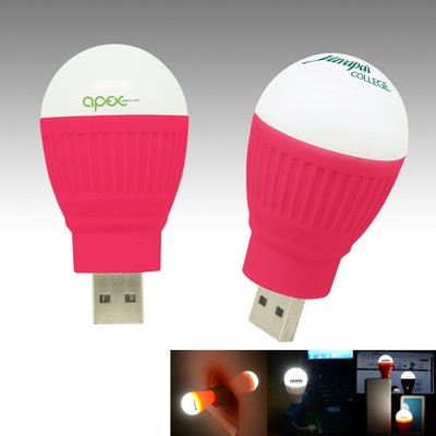 Light Bulb USB LED Light-Magenta Pink