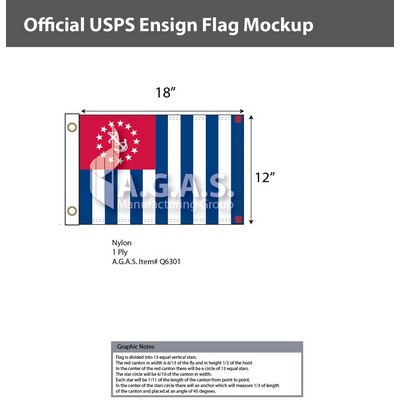 USPS Yacht Ensign Flags 12x18 inch