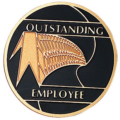 2" Outstanding Employee Etched Enameled Medallion Insert Disc