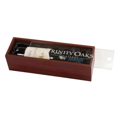 Rosewood Finish Wine Box with Acrylic Lid