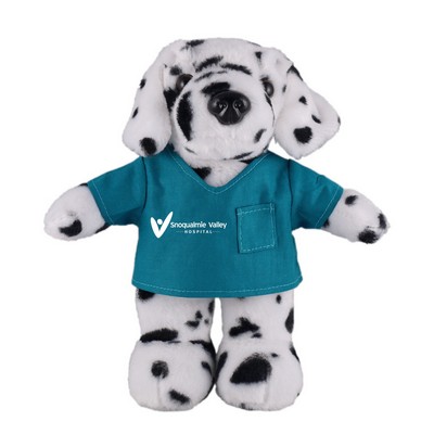 Soft Plush Stuffed Dalmatian in scrub shirt