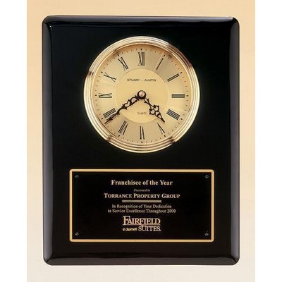 Black Piano Finish Vertical Wall Clock 10 1/2 x 13"