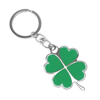 Four Leaf Clover Metal Key Tag