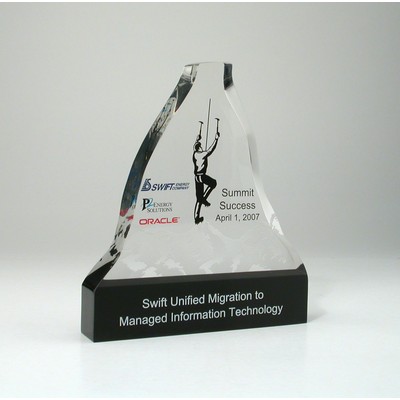 Flat Mountain Lucite® Embedment Award w/Built in Base (5 1/2" x 6" x 1")