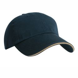 Unstructured Chino Washed Cotton Twill Cap w/Sandwich Bill