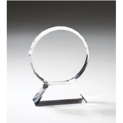 Classic Elegance Optic Crystal Circle Award - 5'' H