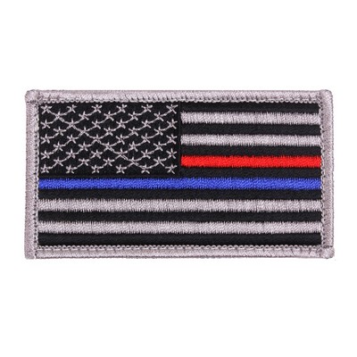 Thin Blue Line/Thin Red Line U.S. Flag Patch w/ Hook Back