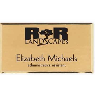 Engraved Metallic Black Flexibrass® Name Badges (1"x3")