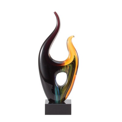 Waving Art Glass Award 10 1/2"H