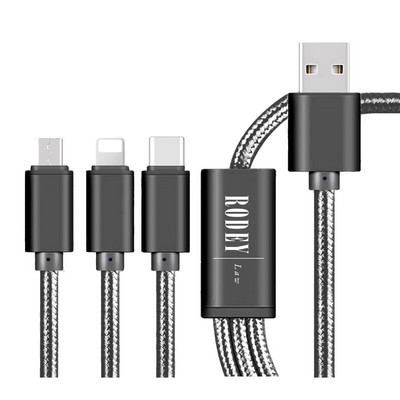 The Virgo 3-in-1 Charging Cable - Black