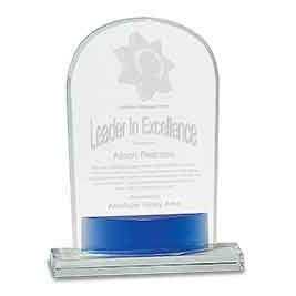 Blue Crystal Arch Award, 8 1/2"H