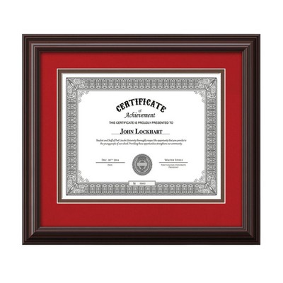 Cottingham Certificate Frame - Mahogany/Riviera Red 8½"x11"