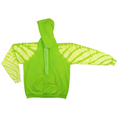 Lime Green Baseball Sleeve Hooded Sweatshirt