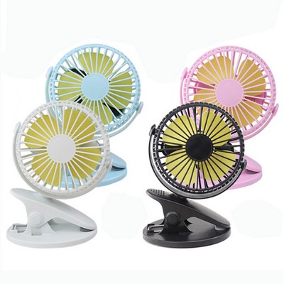 Rechargeable Mini Desk USB Fan w/Clip