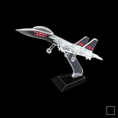 13"x7 7/8"x7 11/16" Combat Aircraft Crystal Model