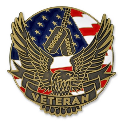 Proudly Served Veteran Pin with Magnetic Back