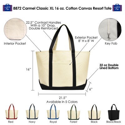 Carmel Classic XL Cotton Canvas Resort Tote