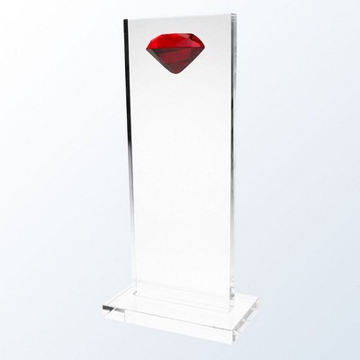 Red Diamond High-Rise Optic Crystal Award - Small