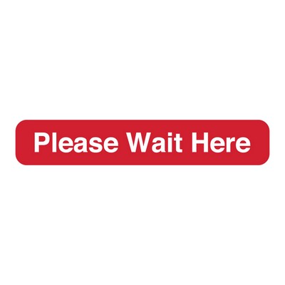 'Wait Here' Rectangle Floor Decal - 12"