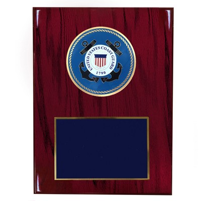 U.S. Coast Guard Plaque w/4" Embossed Medallion (8" x 10")