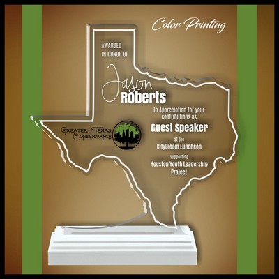 6" Texas Clear Acrylic Award with Color Print