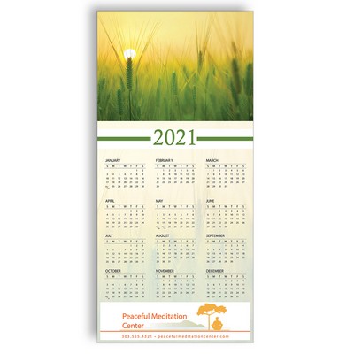 Z-Fold Personalized Greeting Calendar - Wheat Fields