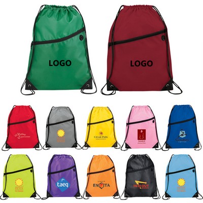 Drawstring Backpack With Zipper