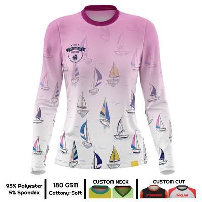 Women's Full Sublimation 180G Cotton-Feel Long Sleeve T-Shirt