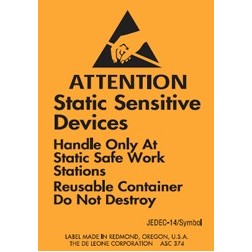 Static Sensitive Devices Removable Labels - 1.75" x 2.5"