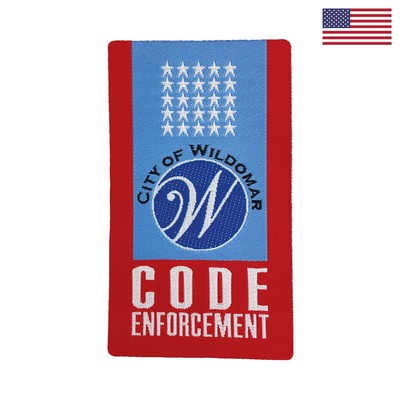 Woven Patch (Iron-On) Up To 7 Sq. In. w/ Merrowed Edge