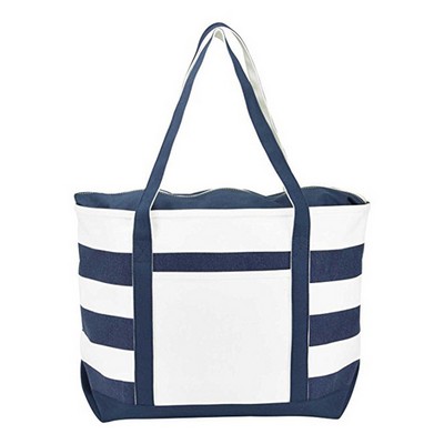 Striped Boat Tote Canvas Bag