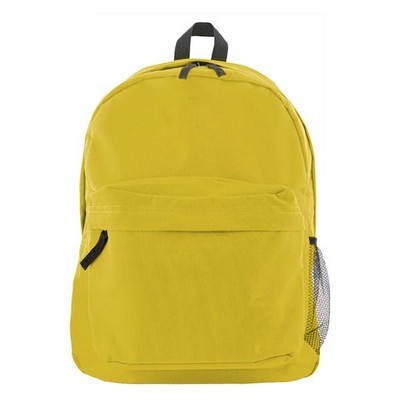 17 Classic Backpacks - Yellow, Mesh Pocket (Case of 12)