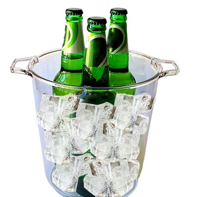 4.5L Clear Plastic Ice Bucket with Handle