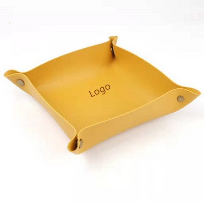 Jewelry Tray Valet Tray PU Leather Catchall Tray for Key Wallet Coin