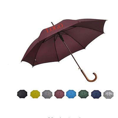 48" Arc Automatic Golf Umbrella With Wooden Handle