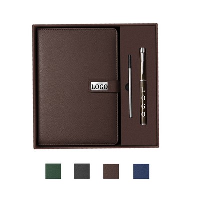 PU Leather Notebook And Pen Gift Set